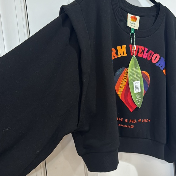 *NEW* FARM RIO BRAZILIAN WARM WELCOME CROPPED SWEATSHIRT XL - Picture 8 of 10